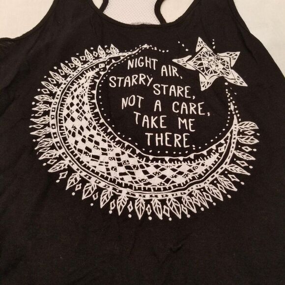 Sugar High Womens M Tank Top Shirt Black Night Air Starry - Picture 4 of 5
